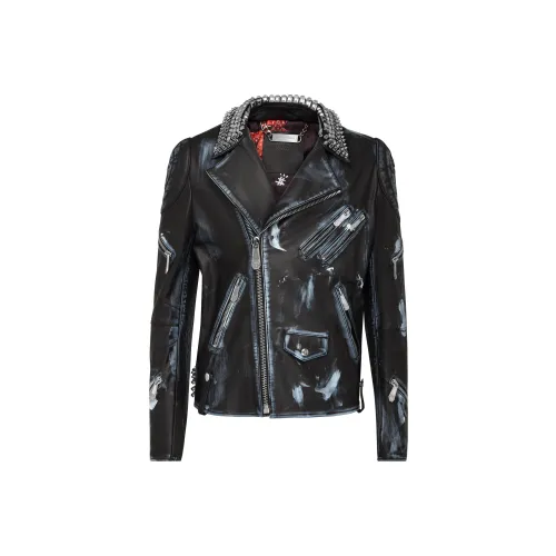 PHILIPP PLEIN Черный Унисекс Кожаные куртки