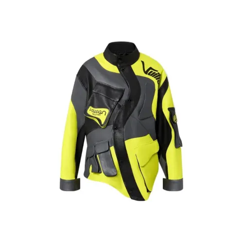 LOUIS VUITTON Зеленый Мужская Кожаная Куртка