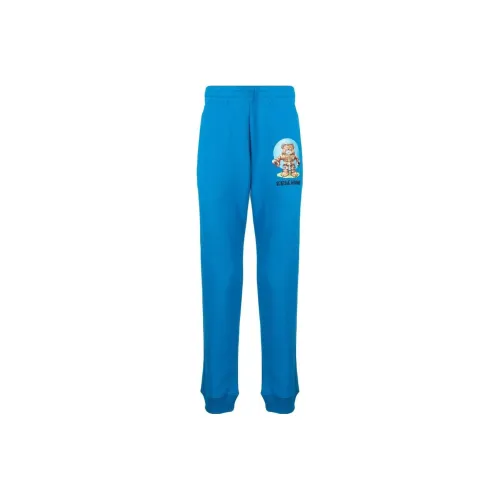MOSCHINO Blue Men's Knitted Training Pants MOSCHINO Синий Мужские Вязаные Спортивные Штаны
