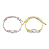 Бамбук Медведь Браслет-шнурок-Желтый+Розовый