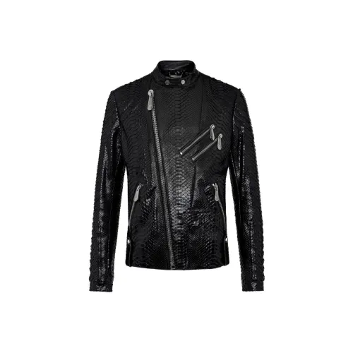 PHILIPP PLEIN Черные Мужские Кожаные Куртки