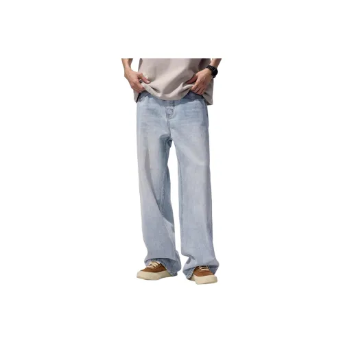 UOOHE Светло-синие мужские джинсы