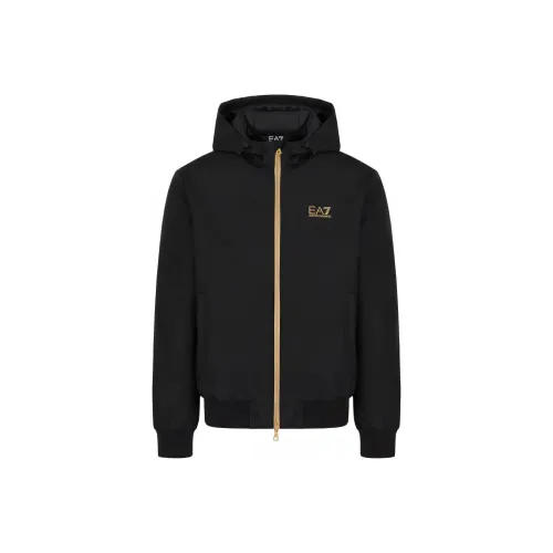 EMPORIO ARMANI EA7 FW24 Хлопковый пуховик Мужской Черный