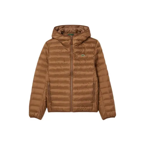 LACOSTE Хлопковый пуховик Мужской Коричневый