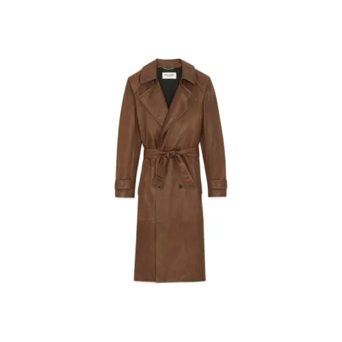 SAINT LAURENT SS23 Кожаная куртка мужская коричневая