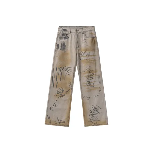 XINYINSU Серые Унисекс Джинсы