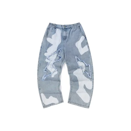 GENANX Джинсовый синий Унисекс Джинсы