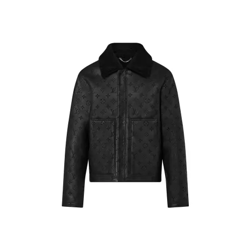 LOUIS VUITTON Кожа Куртка Мужская Черная