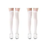 [2 упаковки] Молочные белые носки выше колена *2