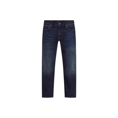Tommy Hilfiger TH Flex Denton Straight Выцветшие Джинсы Мужские Темно-синие
