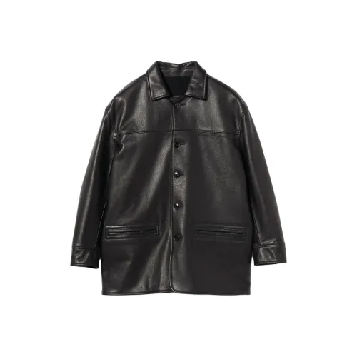 Beams PLUS B+CarCoat Кожа Куртка Мужская Черная