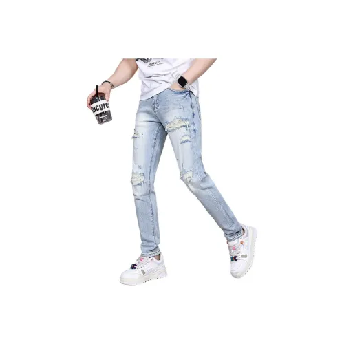 UOOHE Синие Унисекс Джинсы