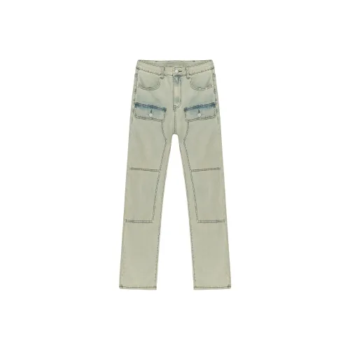 XINYINSU Джинсы Унисекс Желтый Грязь