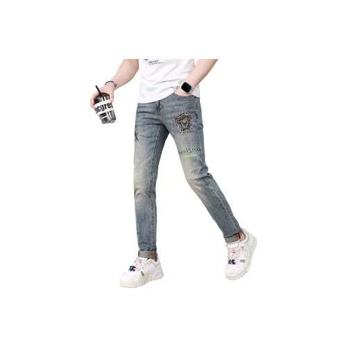 UOOHE Синие Унисекс Джинсы