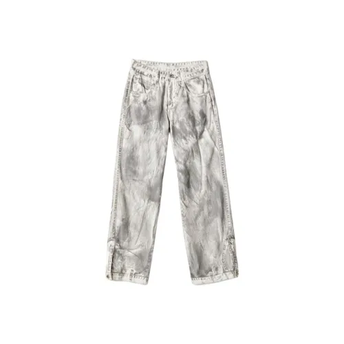 JFU Белый Мужской Джинсы