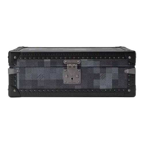 LOUIS VUITTON DAMOFLAGE Черный Покрытый холст Хранение Коробка Унисекс Темно-серый