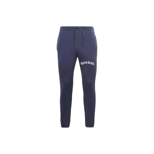 Reebok RI Sweat Logo Jogger Вязаные Спортивные Штаны Мужские Морской Синий
