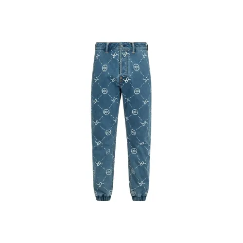 EVISU Повседневные брюки Мужские Джинсовый синий