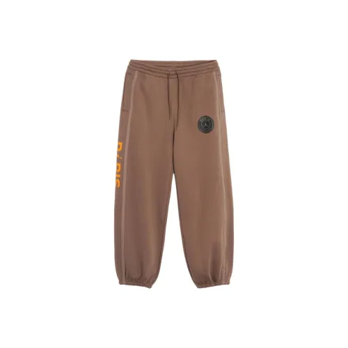 Jordan Paris Saint Germain Флисовые брюки Вязаные Тренировочные брюки Мужские Коричневые