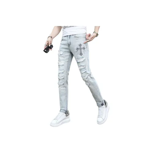 UOOHE Светло-синие унисекс джинсы