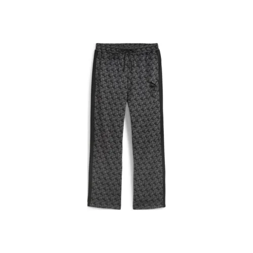 PUMA T7 AOP Straight Track Pants PT Вязаные тренировочные брюки Мужские Черные