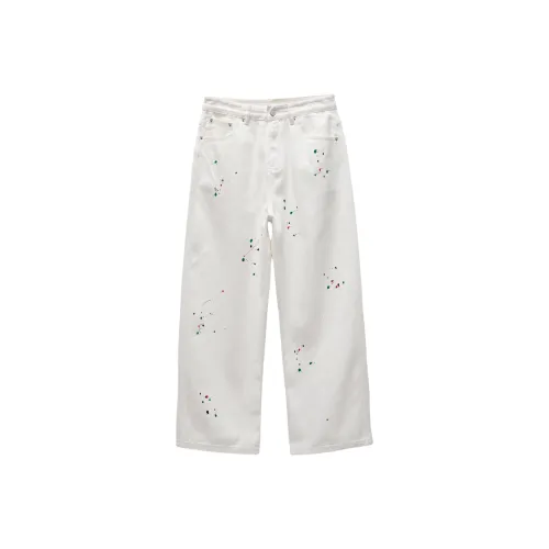 JFU Белый Мужской Джинсы