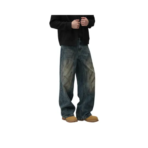 MASHAO Blue Men's Jeans MASHAO Синий Мужской Джинсы