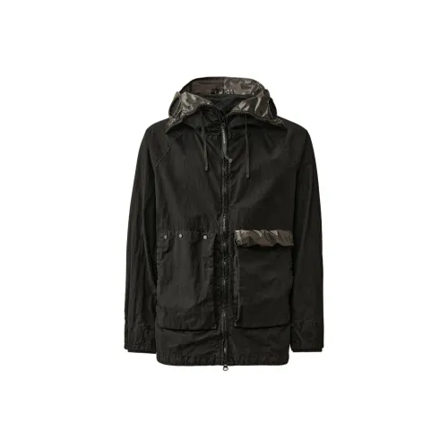 C.P.CO 50 Fili Gum Смешанный Закрывающаяся Куртка Куртки Пальто Мужской Черный