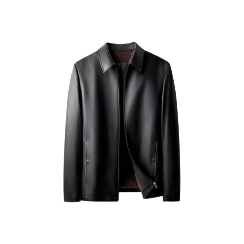 PIERRE CARDIN Кожа Куртка Мужская Черная