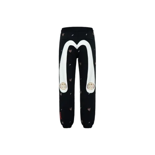 EVISU Черные Мужские Вязаные Спортивные Штаны