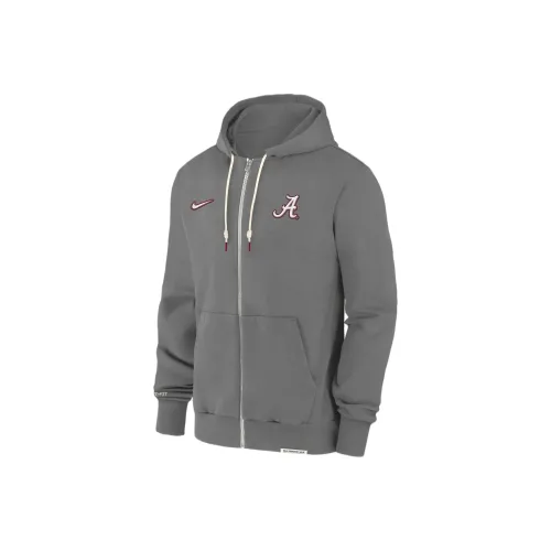 nike Alabama Малиновый Прилив Sideline Игрок Куртки Пальто Мужской Plain White с Серебряный Светло-слоновая кость