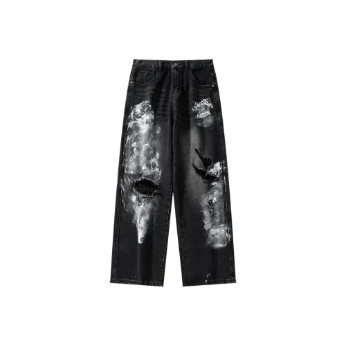 YINLEI Мужские черные джинсы