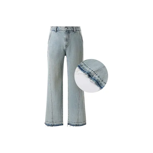 KREATE DENIM серия с процессом стирки Джинсы унисекс промытого синего цвета
