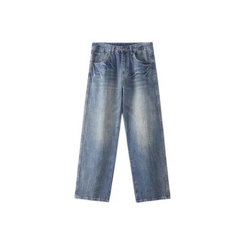 J.F.U Ностальгический синий Мужские Джинсы