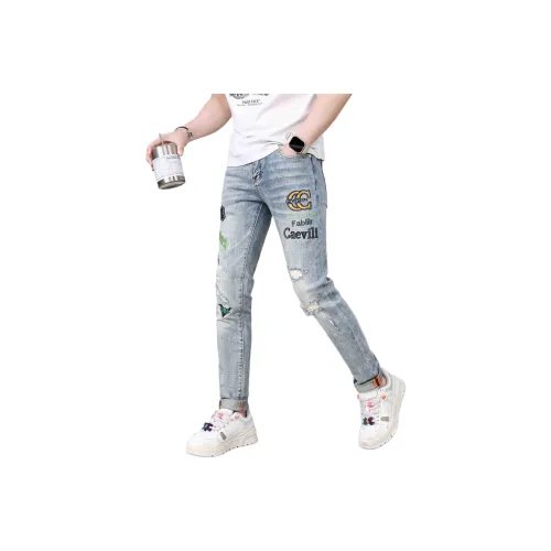 UOOHE Синие Унисекс Джинсы