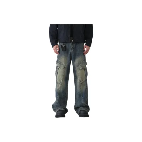 MASHAO Джинсы Мужские Ностальгический Синий