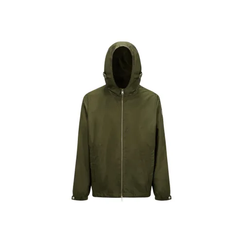 MONCLER Мужские куртки оливково-зеленого цвета