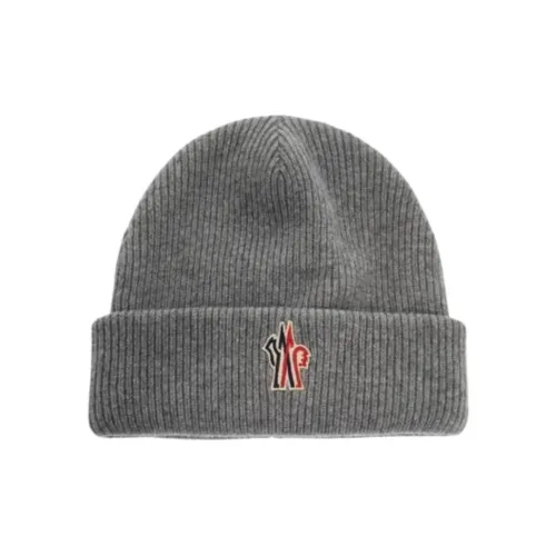 MONCLER Трикотажная ткань Чистая шерсть Шапки-бини Унисекс Серый