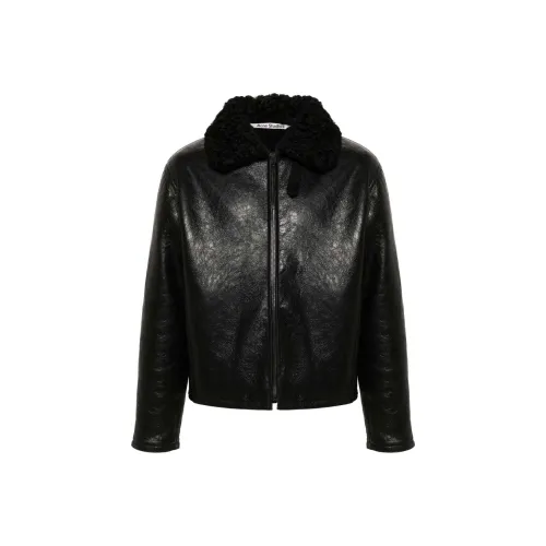 Acne Studios кожаная куртка мужская черная