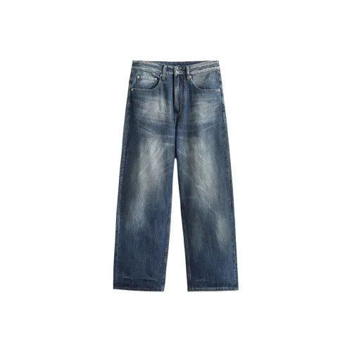 ZENGZHI Джинсы Унисекс Грязно-Синий