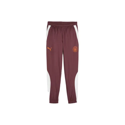 PUMA Manchester City F.C. PREMATCH Woven Pants Men Вязаные тренировочные брюки Мужской фуксия