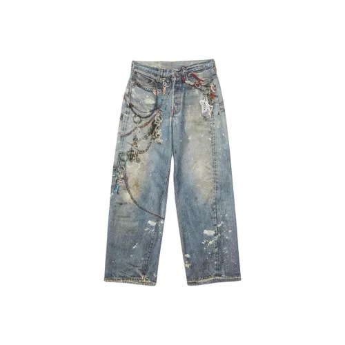 Acne Studios 2024 Autumn Winter Collection Джинсы 1981M Мужской Средний Темно-Синий