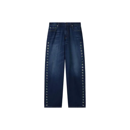 Off Белый Темно-Синий Мужские Джинсы