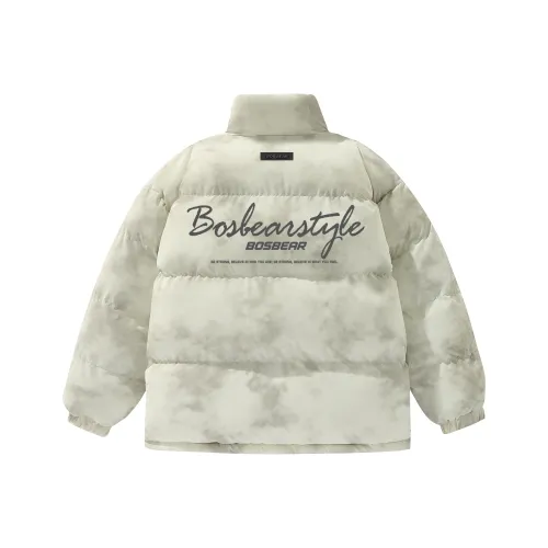 BOS BEAR Хлопковый пуховик унисекс потертый белый