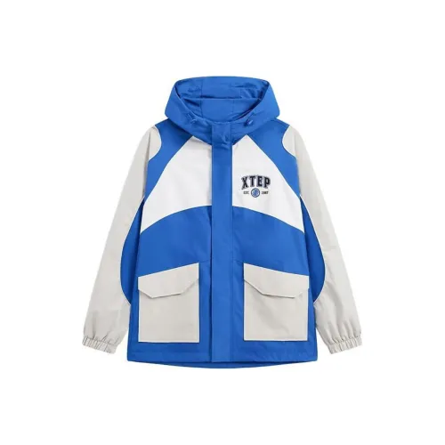 XTEP Тренчкот Мужской Ткань Синий Пыльный Хаки