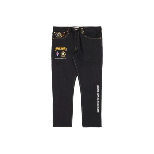 AAPE Темно-синий Мужские Джинсы