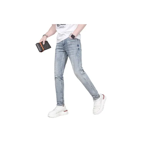 UOOHE Синие Унисекс Джинсы