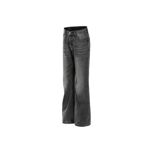 & V & Черно-серый цвет унисекс джинсы