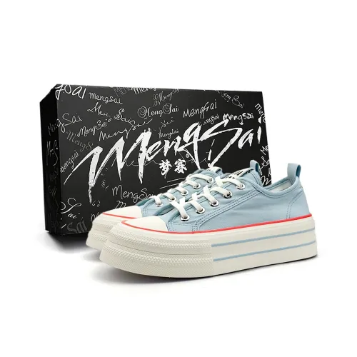 Mengsai Low-Top Canvas Shoes Light Blue Women's
