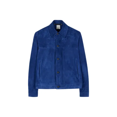 Paul Smith Cobalt Blue Мужские Кожаные Куртки